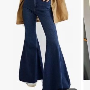 Free People Women's Flared Blue Jeans